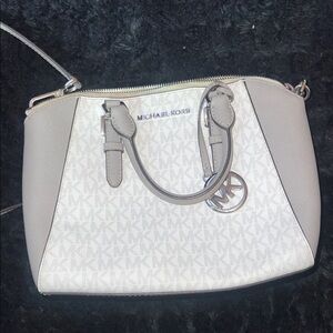 Michael Kors White and Gray Satchel
